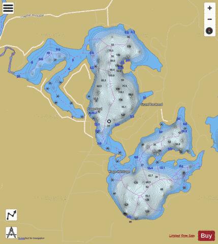 Grand Lac Rond depth contour Map - i-Boating App
