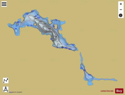 Stoney, Lac depth contour Map - i-Boating App