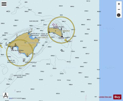 Islas de Mallorca y Menorca Marine Chart - Nautical Charts App