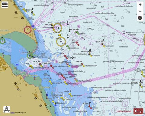 East Coast - Approaches to River Humber Marine Chart - Nautical Charts App