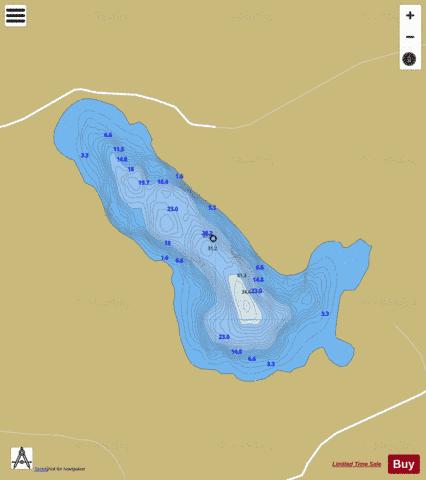 Knappaghbeg Lough depth contour Map - i-Boating App