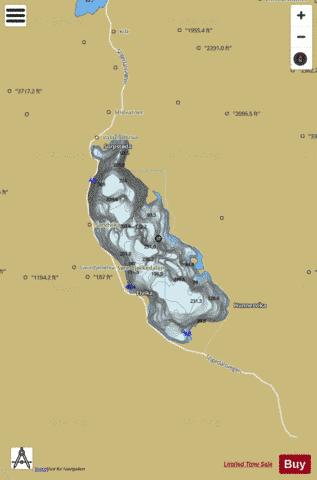 Bjørkedalsvatnet depth contour Map - i-Boating App