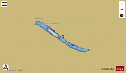 Ulvådalsvatnet depth contour Map - i-Boating App