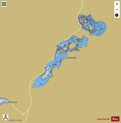 Øvre Sjodalsvatnet depth contour Map - i-Boating App