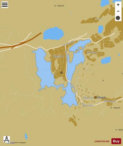Ulvenvatn-Nordvatn-Verkensvatn depth contour Map - i-Boating App