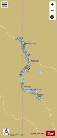 Krøderen depth contour Map - i-Boating App