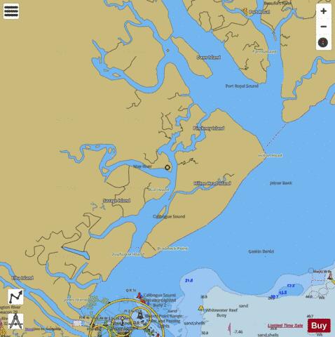 BEAUFORT RIVER TO ST SIMONS SOUND SIDE A Marine Chart - Nautical Charts App