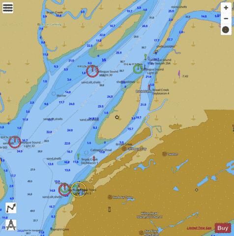 BEAUFORT RIVER TO ST SIMONS SND SIDE A BROAD CREEK EXT Marine Chart - Nautical Charts App