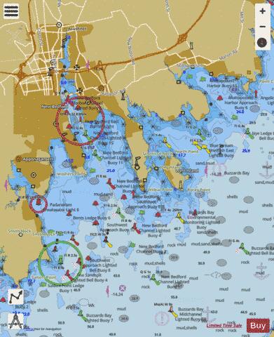 NEW BEDFORD HARBOR AND APPROACHES Marine Chart - Nautical Charts App