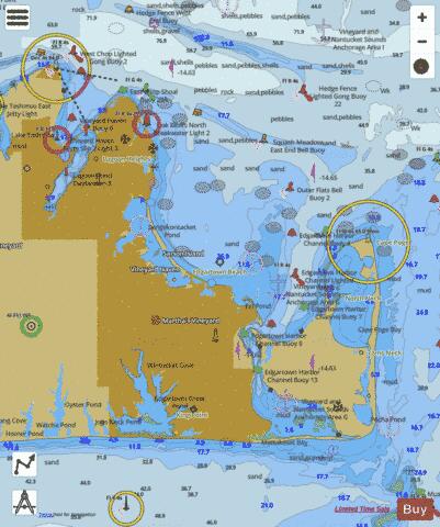 MARTHAS VINEYARD - EASTERN PART  MA Marine Chart - Nautical Charts App