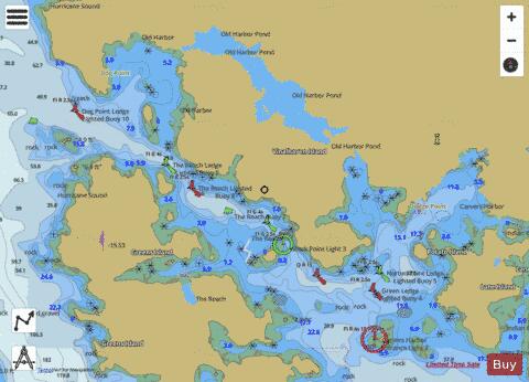 CARVERS HARBOR AND APPROACHES Marine Chart - Nautical Charts App