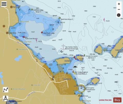 BAR HARBOR-MOUNT DESERT ISLAND  ME Marine Chart - Nautical Charts App