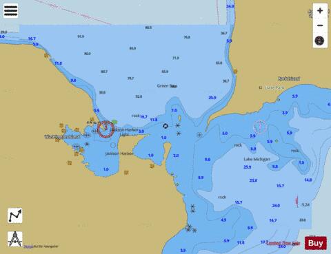 JACKSON HARBOR WISCONSIN Marine Chart - Nautical Charts App