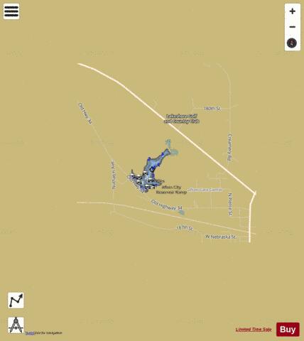 Afton Reservoir depth contour Map - i-Boating App