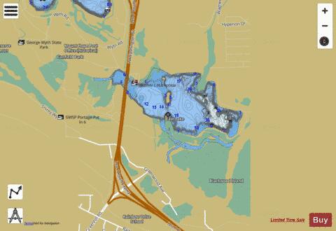 Brinker Lake 1687 42 depth contour Map - i-Boating App