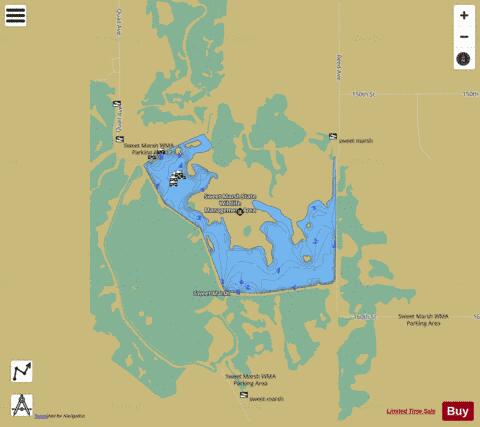 Martens Lake depth contour Map - i-Boating App