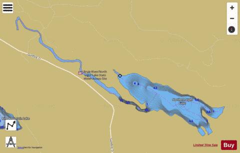 Northern Light Lake + depth contour Map - i-Boating App