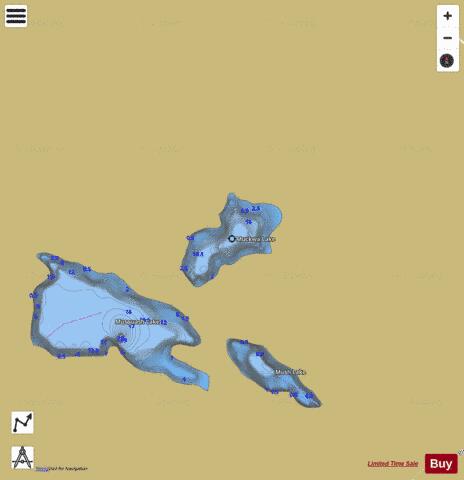 Muckwa Lake depth contour Map - i-Boating App