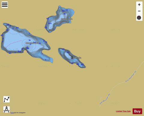 Mush Lake depth contour Map - i-Boating App