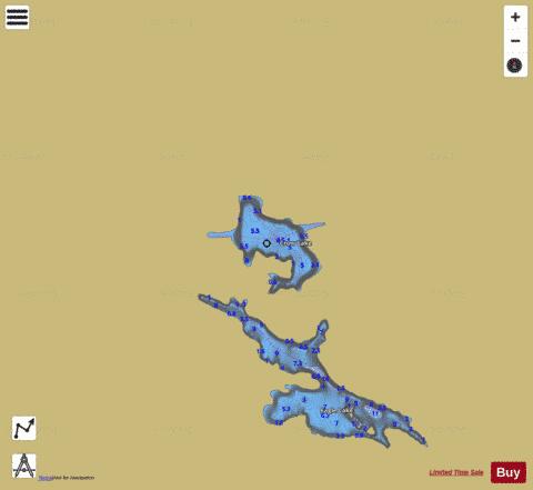 Crow Lake depth contour Map - i-Boating App