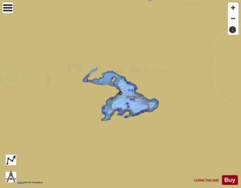 Dawkins Lake depth contour Map - i-Boating App