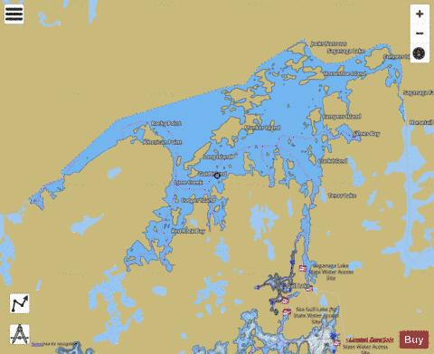 Saganaga Lake depth contour Map - i-Boating App