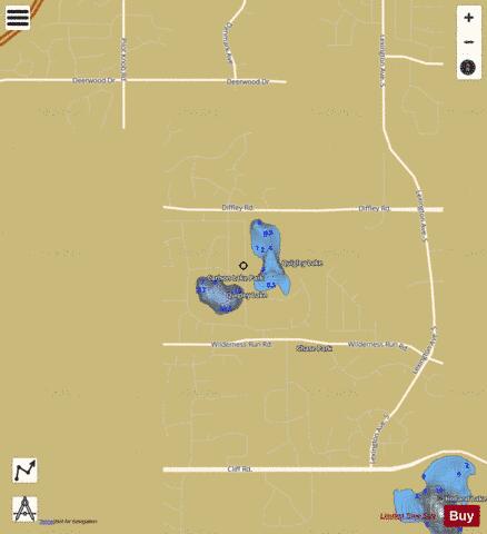 Carlson Lake + depth contour Map - i-Boating App