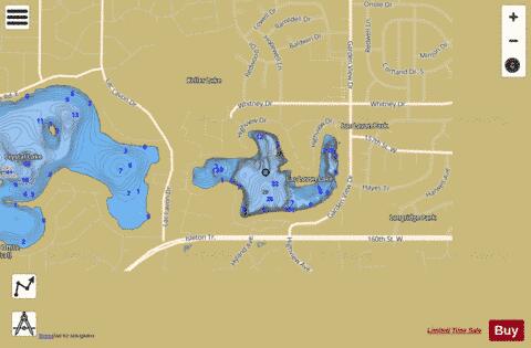 Lac Lavon Lake depth contour Map - i-Boating App