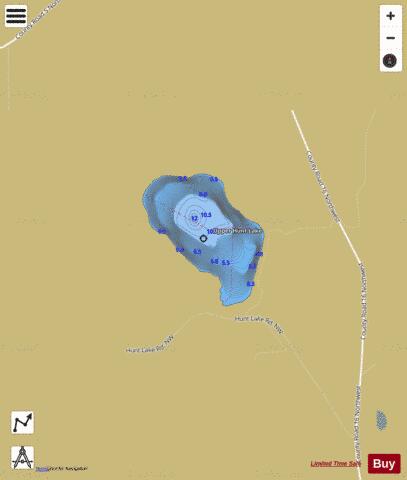 Upper Hunt Lake depth contour Map - i-Boating App