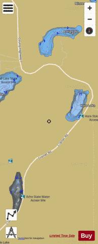 Artlip Lake + Echo Lake + Hare Lake depth contour Map - i-Boating App