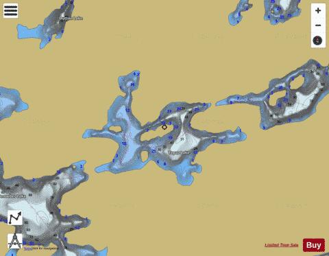 Topaz Lake depth contour Map - i-Boating App