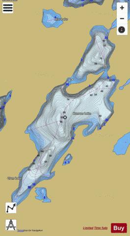 Hanson Lake + depth contour Map - i-Boating App