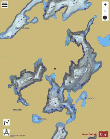 Ester Lake + Mist Lake + Rabbit Lake + Totem Lake depth contour Map - i-Boating App