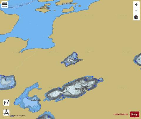 Arkose Lake depth contour Map - i-Boating App