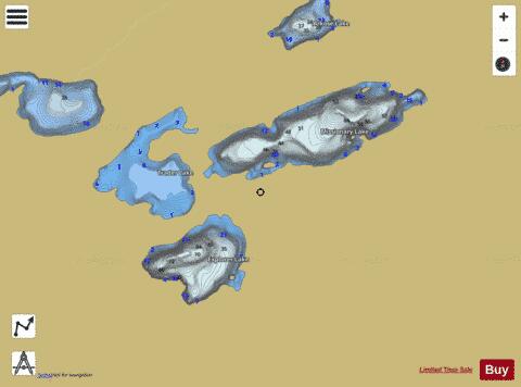 Explorer Lake + Missionary Lake + Trader Lake depth contour Map - i-Boating App