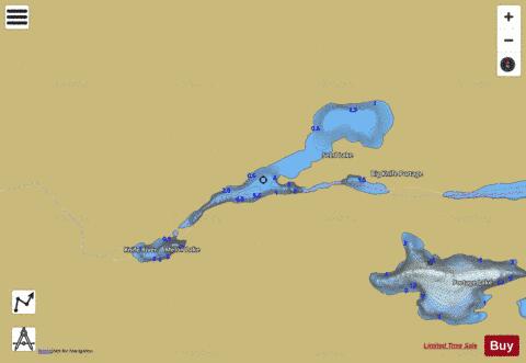 Melon Lake + Seed Lake + depth contour Map - i-Boating App