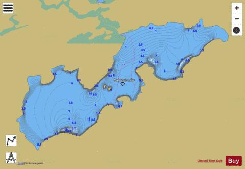 Manomin Lake depth contour Map - i-Boating App