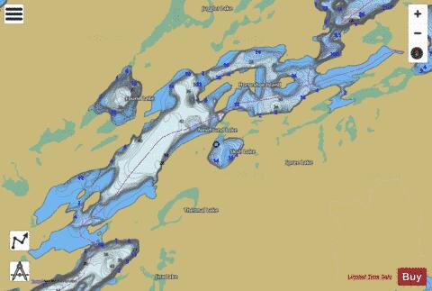 Found Lake + Newfound Lake + Skull Lake depth contour Map - i-Boating App