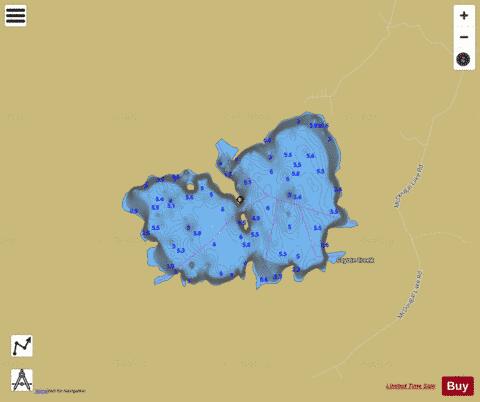South (Upper) McDougal Lake depth contour Map - i-Boating App