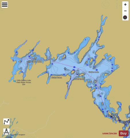 Gabbro Lake + Little Gabbro Lake depth contour Map - i-Boating App
