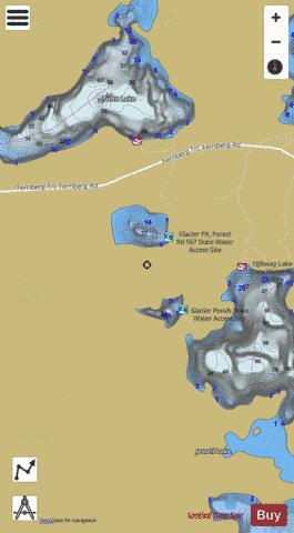 Glacier Pond + depth contour Map - i-Boating App