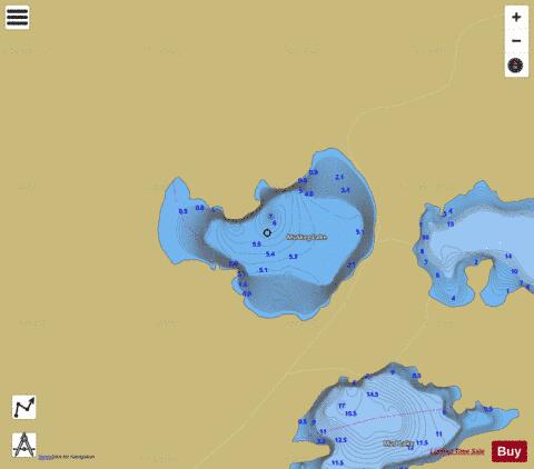 Muskeg Lake depth contour Map - i-Boating App