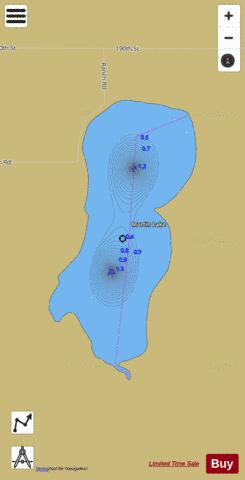 Buffalo + Martin Lake depth contour Map - i-Boating App