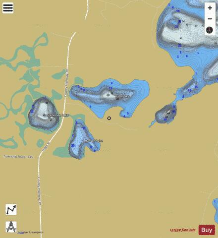 Back Lake + Hanson Lake depth contour Map - i-Boating App