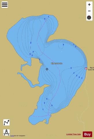 Lake Big Rush depth contour Map - i-Boating App