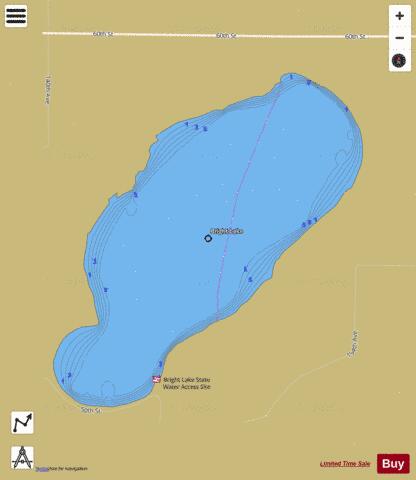Lake Bright depth contour Map - i-Boating App
