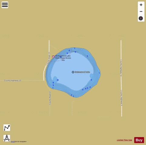 Cottonwood Lake depth contour Map - i-Boating App