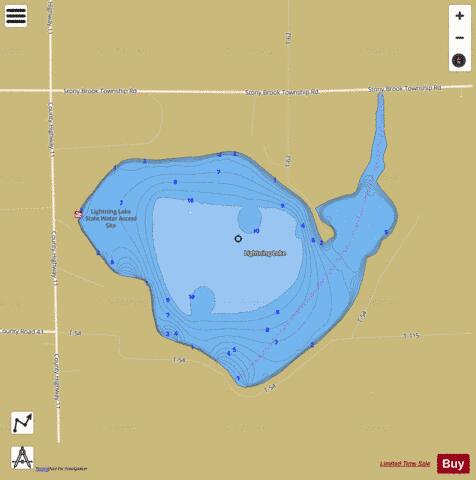 Lake Lightning depth contour Map - i-Boating App