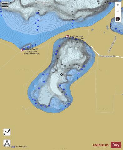 Lake Paul depth contour Map - i-Boating App