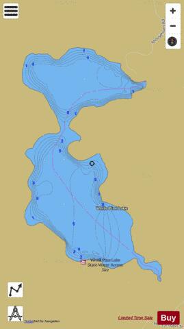 Lake White Pine depth contour Map - i-Boating App